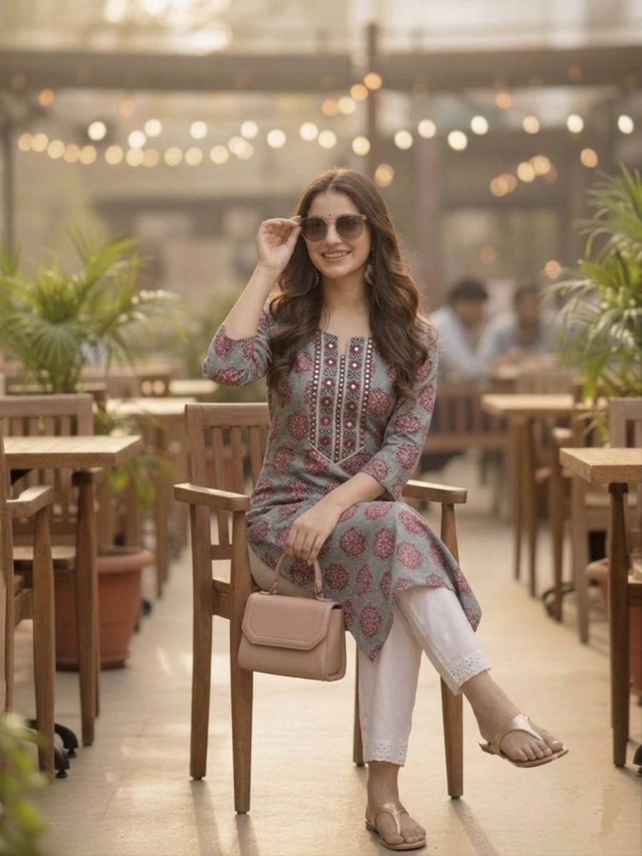 Surhi Women Printed Straight Kurta — photo 3