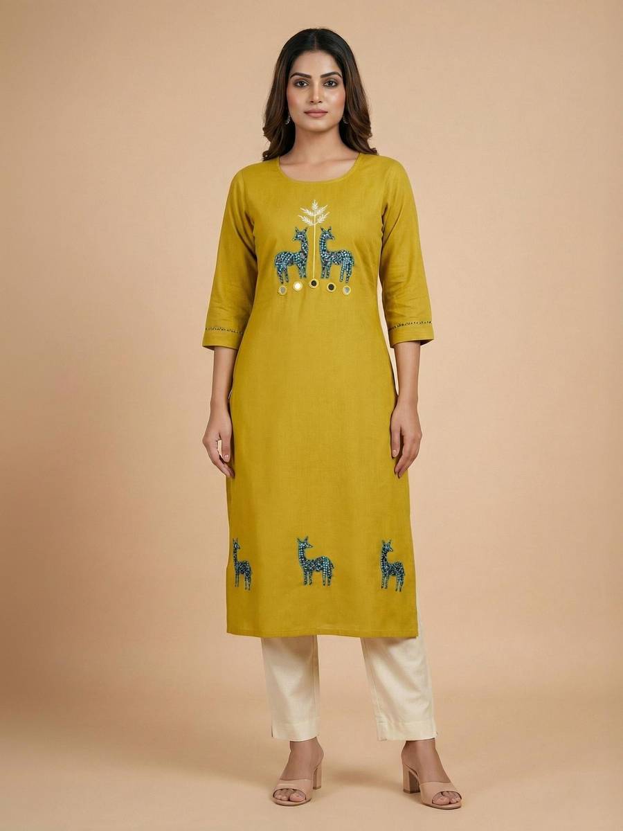 Pehnaavah Culture Women Embroidered Straight Kurta