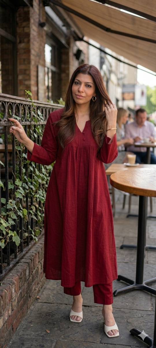 sikha Women Solid Flared Kurta