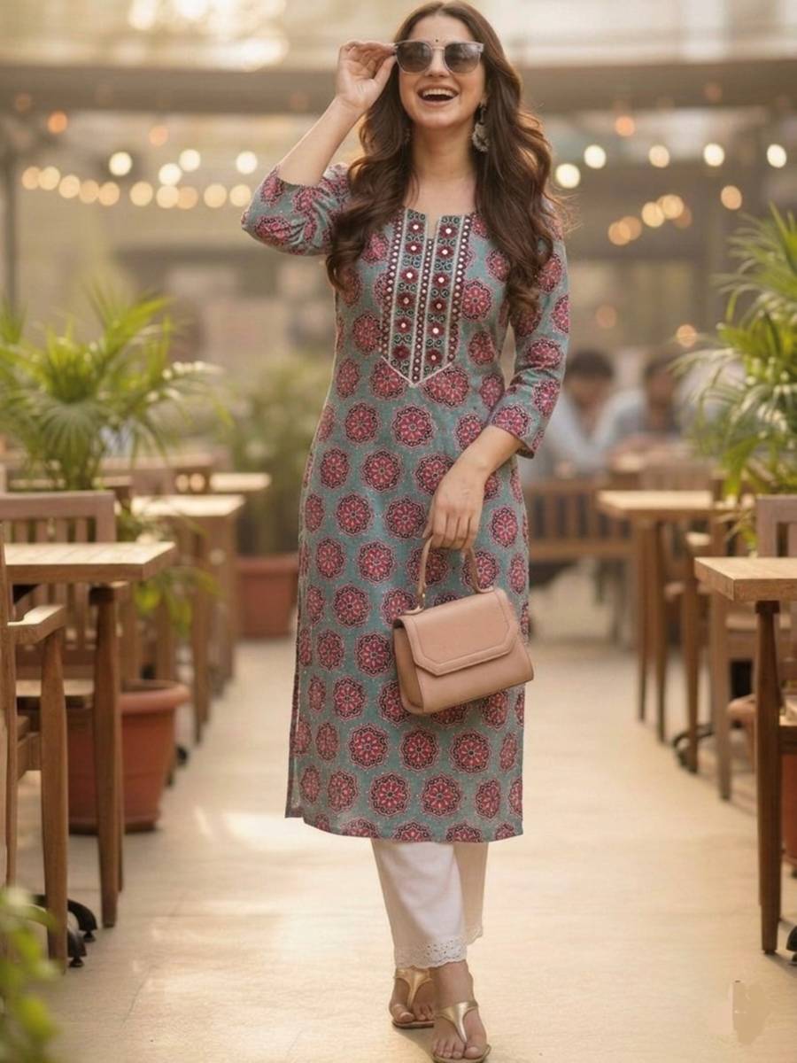 Surhi Women Printed Straight Kurta
