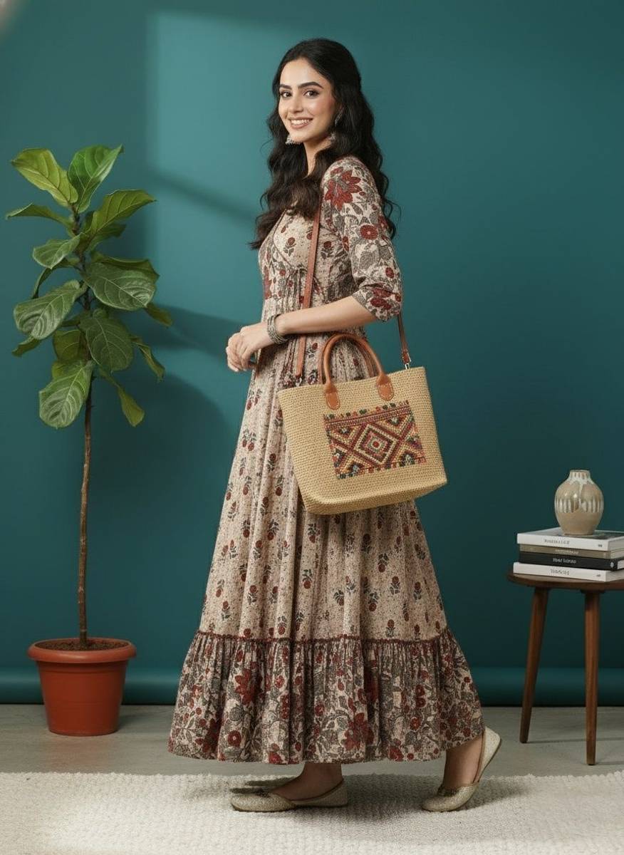 Women Floral Print Anarkali Kurta — photo 3