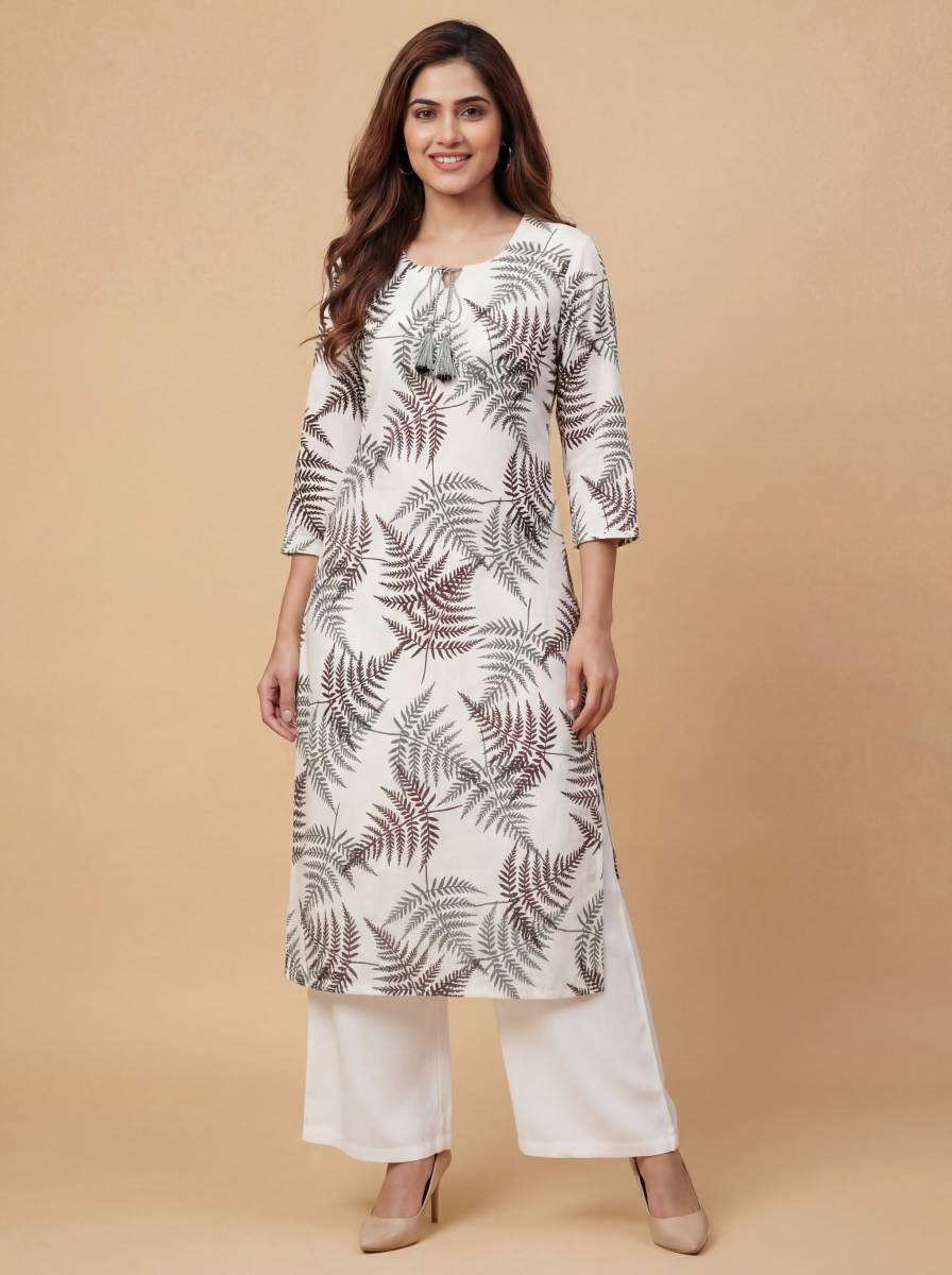 Tibra Attire Women Floral Print Straight Kurta