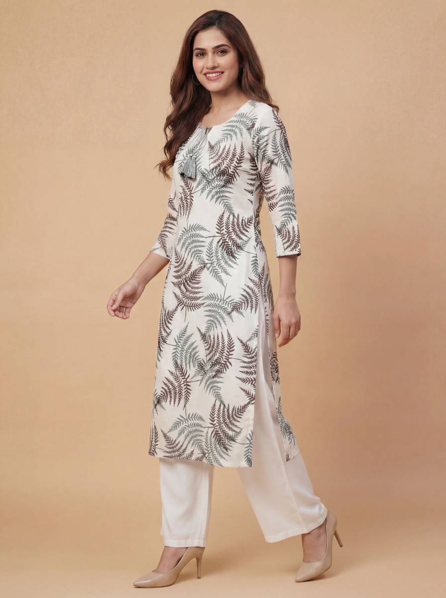 Tibra Attire Women Floral Print Straight Kurta — photo 3