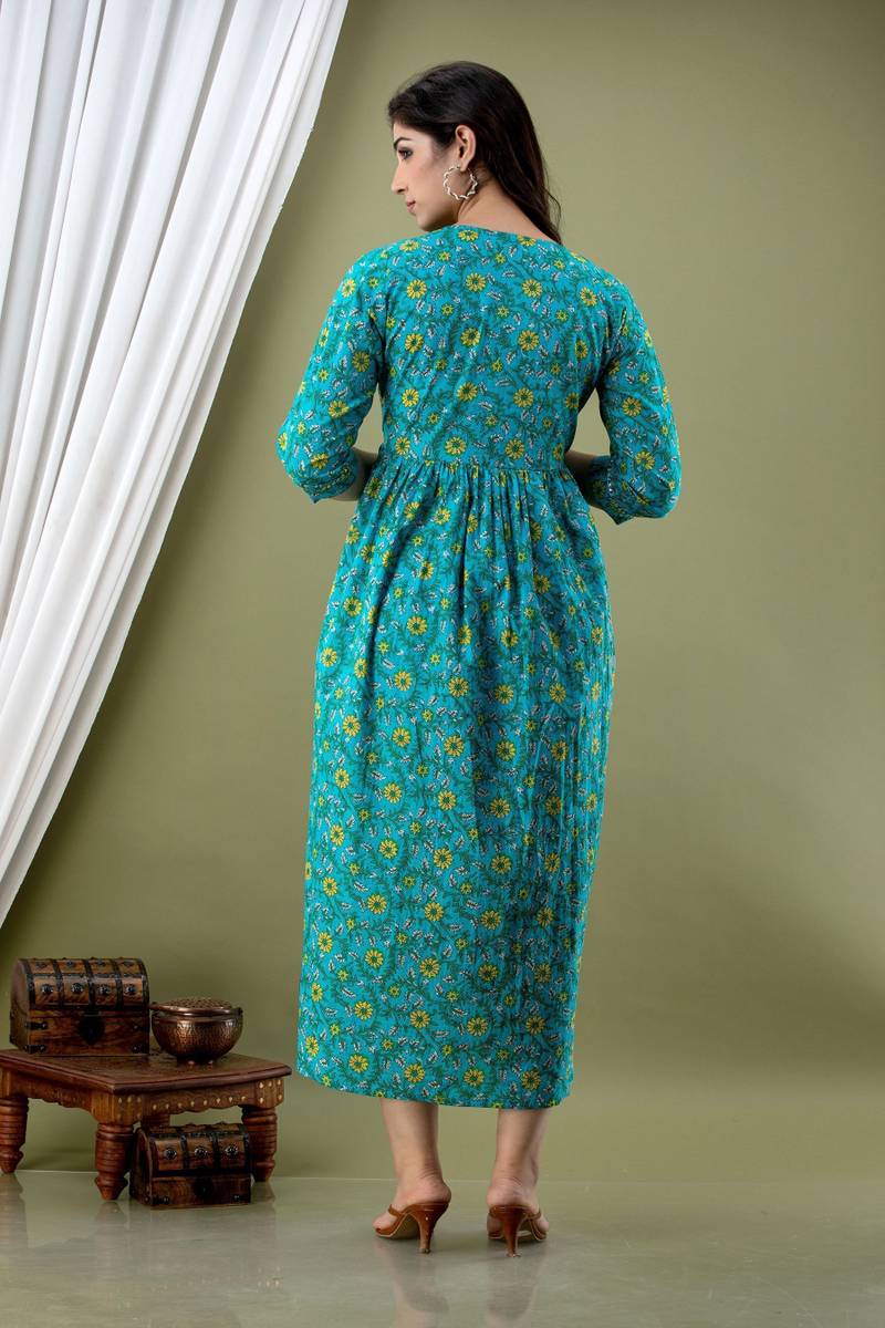 Cotnon Women Printed Anarkali Kurta — photo 3