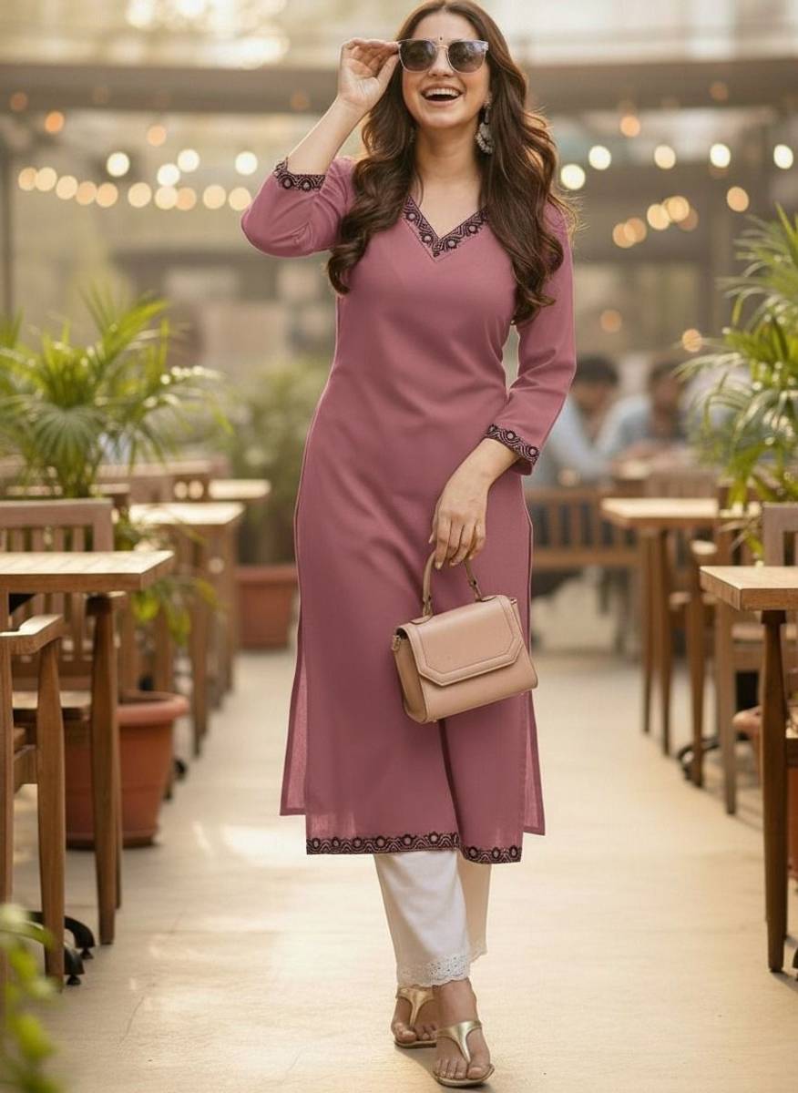 Surhi Women Embroidered Straight Kurta