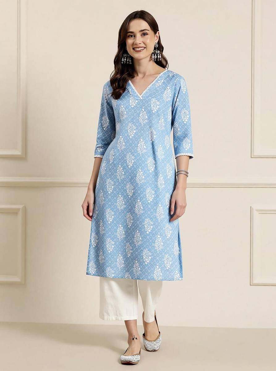 Kairab Women Floral Print Straight Kurta — photo 2