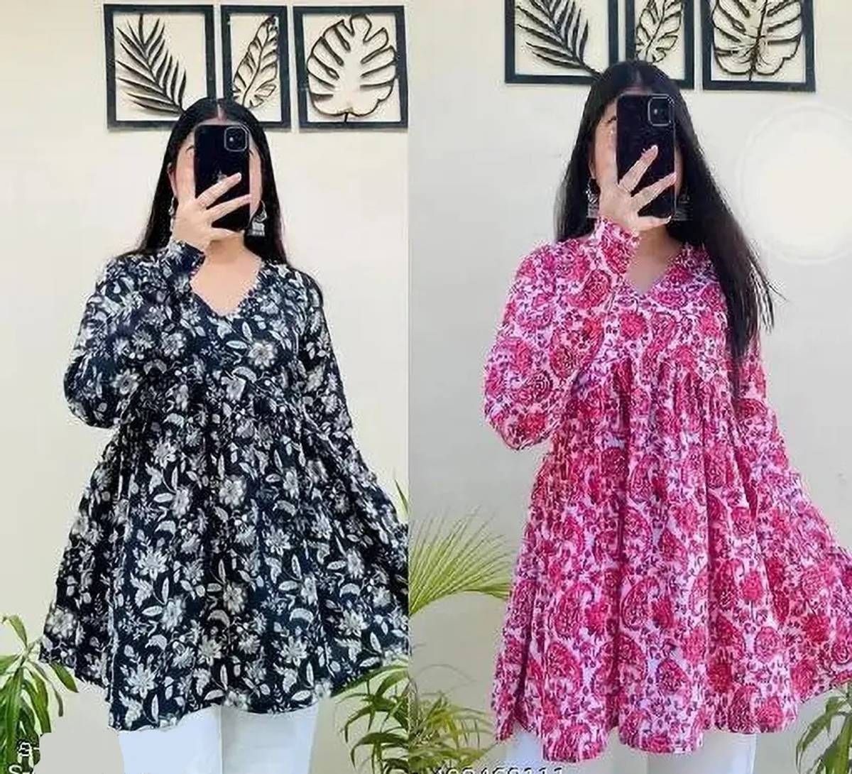 VANKAR Women Floral Print Flared Kurta
