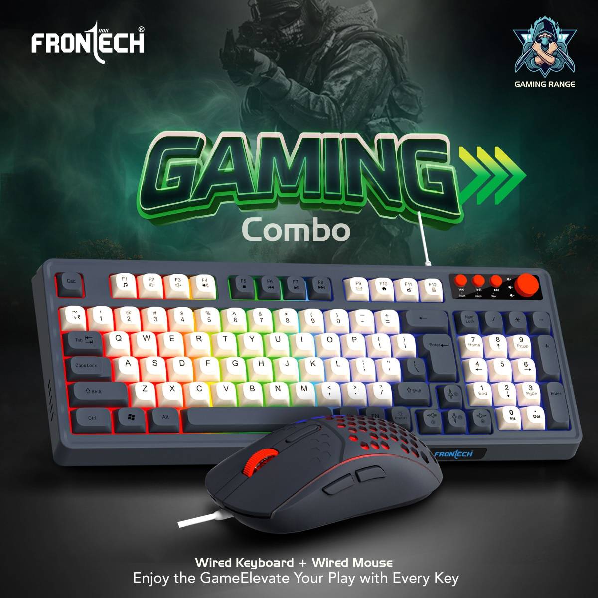 Aero Blade Wired Gaming Keyboard and Optical Mouse| LED RGB Backlight KB-0044 Wired USB Standard Laptop Keyboard Compatible with Desktop, Laptop, Mac with High-Precision Optical Mouse, Backlit LED Illumination — photo 2