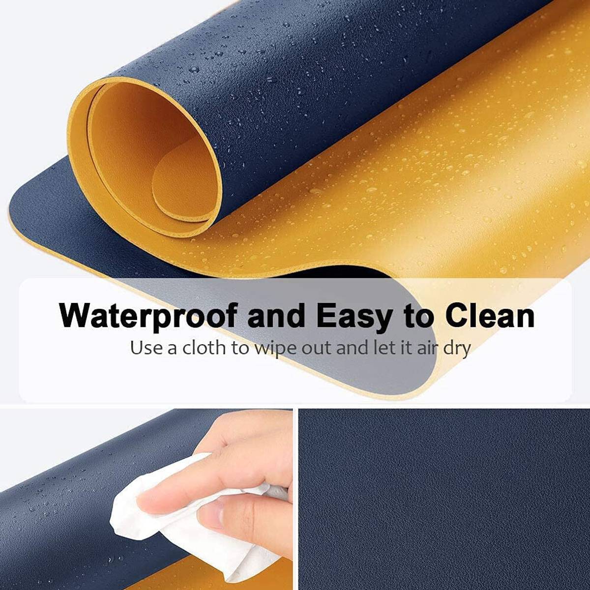 trandoria PU Leather Desk Mat Laptop Keyboard Mouse Pad Waterproof Non Slip Base Dual Sided Mousepad — photo 3