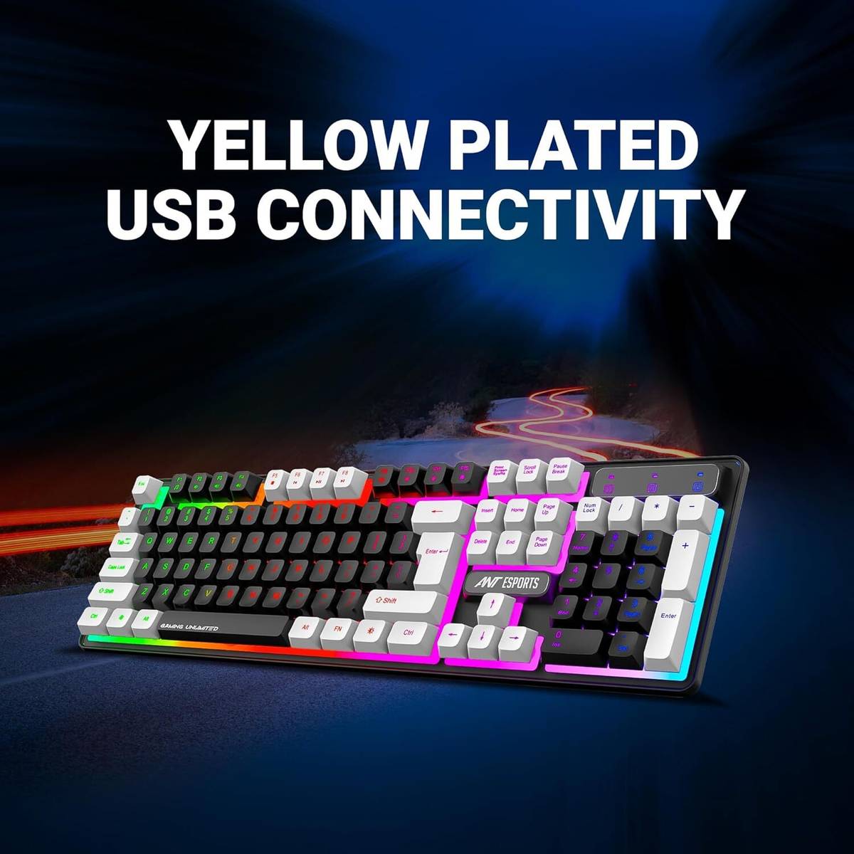 Antesports MK1450 Pro Backlit Membrane Wired Gaming Keyboard with Mixed Colour Lighting — photo 5