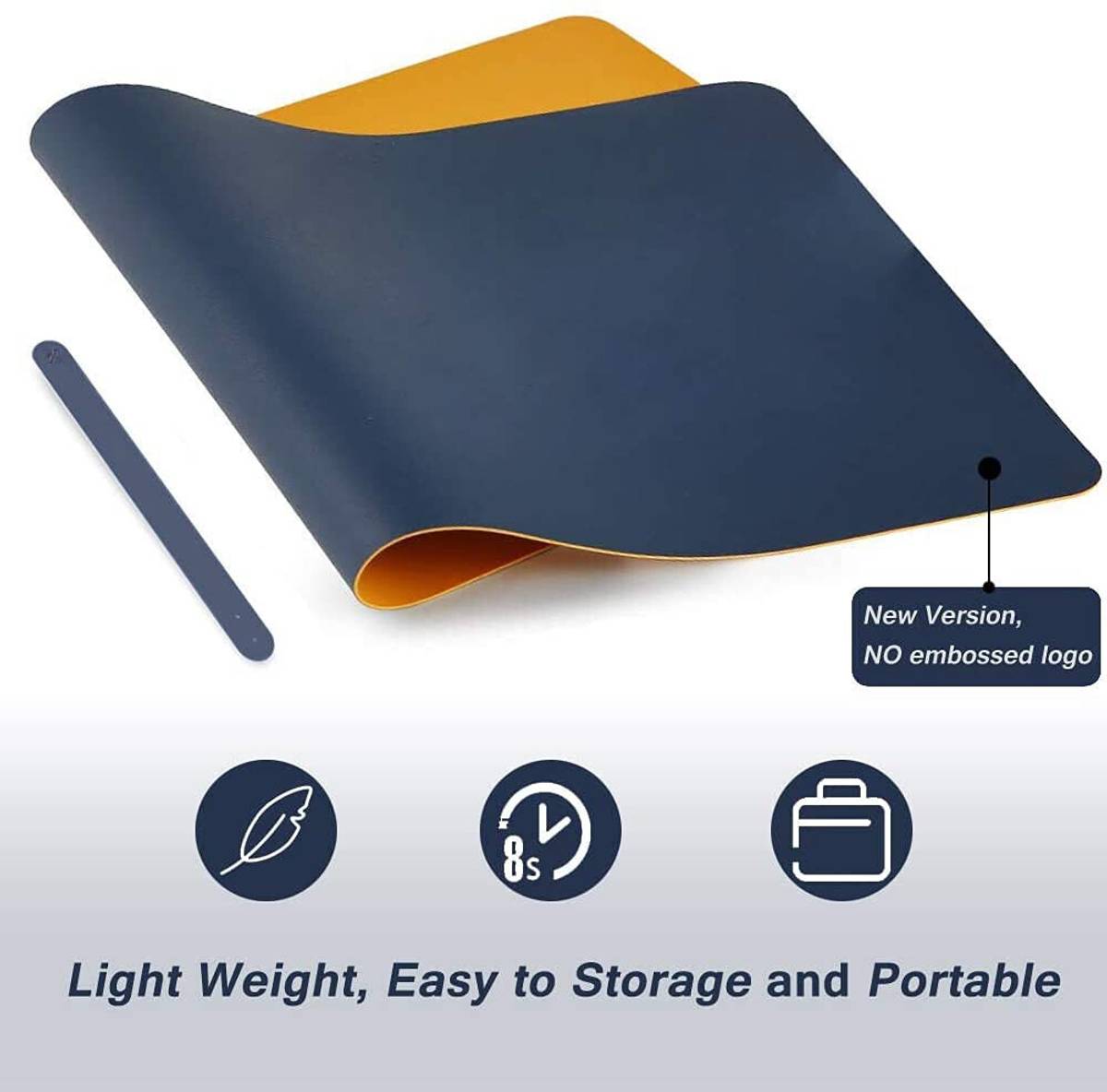 trandoria PU Leather Desk Mat Laptop Keyboard Mouse Pad Waterproof Non Slip Base Dual Sided Mousepad — photo 2
