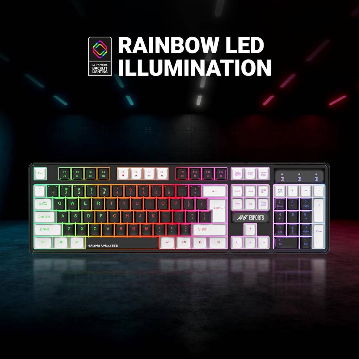 Antesports MK1450 Pro Backlit Membrane Wired Gaming Keyboard with Mixed Colour Lighting — photo 2