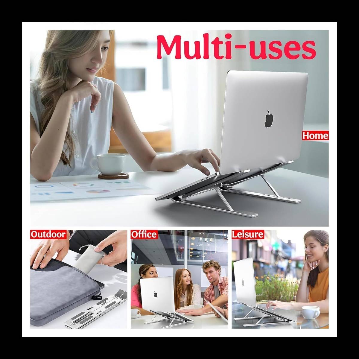 Laptop Stand metal for Desktop & Adjustable Compatible with Universal Laptops Laptop Stand Aluminium Laptop Stand with Adjustable Height — photo 4