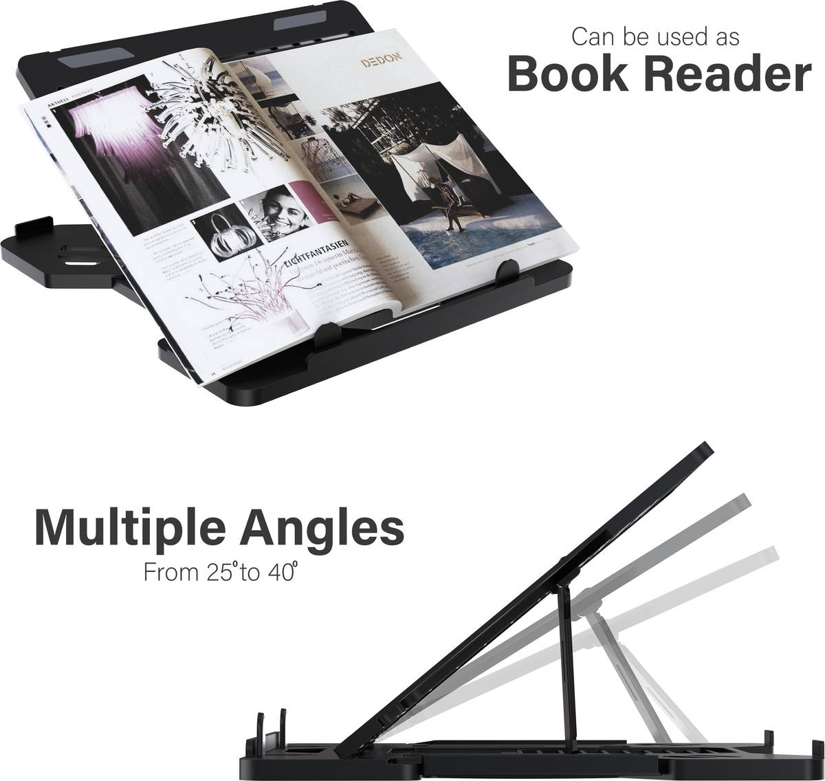 ELV DIRECT Adjustable Foldable Laptop Stand Laptop Tabletop Stand for Desk Foldable ABSLAPSTNDBLK11 Plastic Desk Stand Laptop Stand with Adjustable Height Compatible with Universal Laptops — photo 3