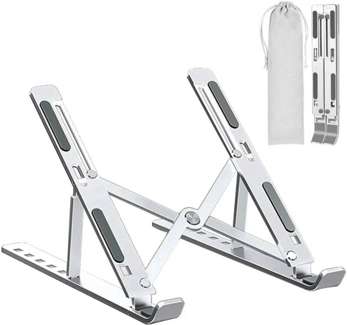 DKAVERI ENTERPRISE Laptop stand, Universal Laptops (Silver) Aluminium Rotatable Laptop Stand with Adjustable Height Compatible with Universal Laptops