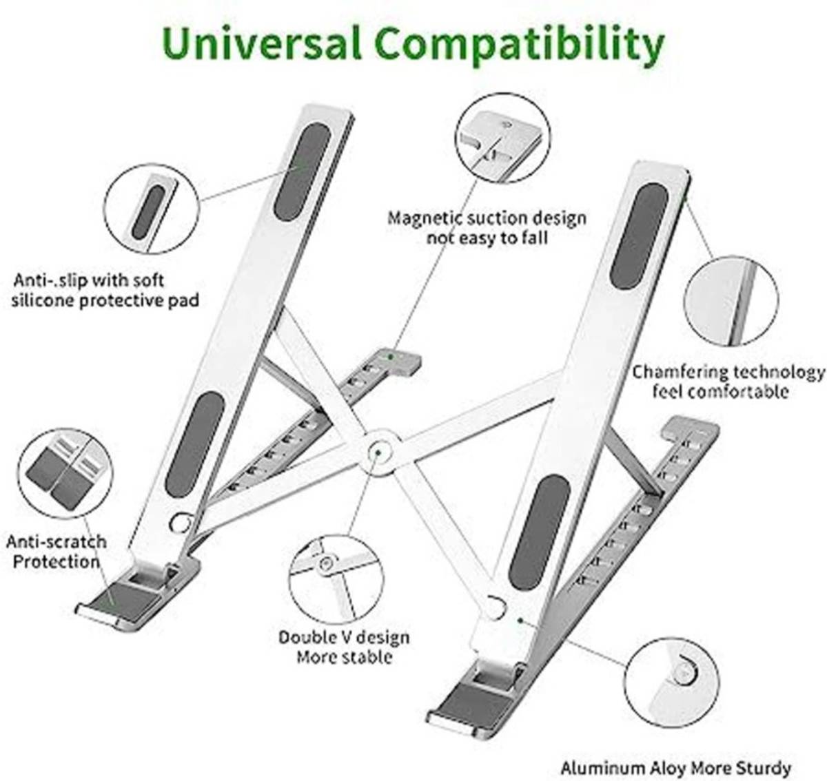 ABNIVA LIVING ABNIVA LIVING Adjustable Laptop Stand ABN-LS01 Aluminium Laptop Stand with Adjustable Height Compatible with Universal Laptops — photo 4