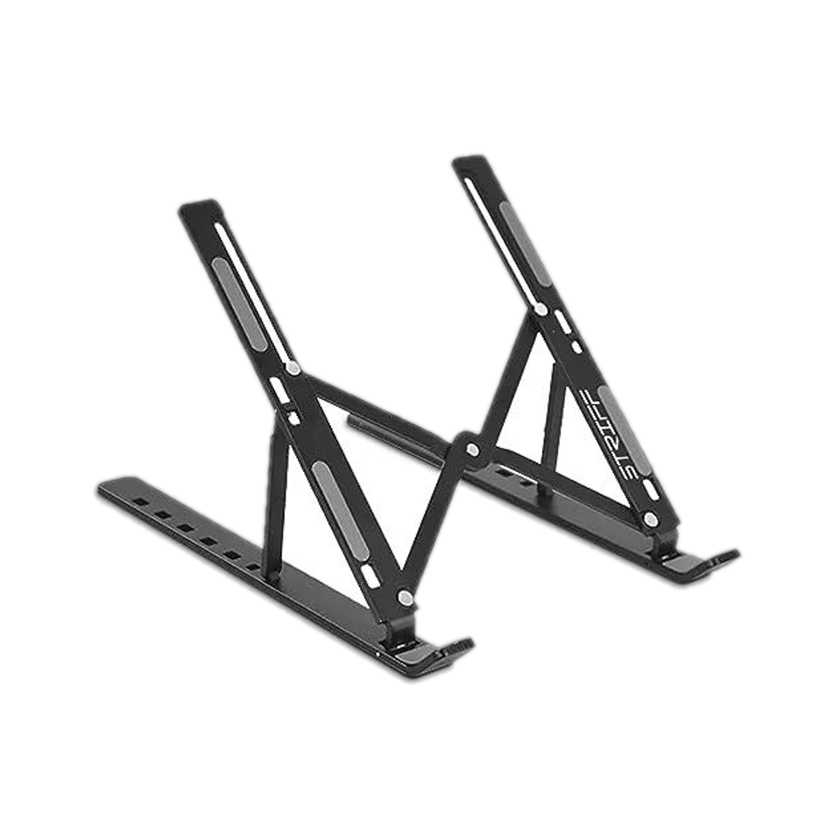 Aluminum Laptop Stand Foldable, Adjustable, Ventilated, Up to 15.6''(Black) Aluminium Laptop Stand with Adjustable Height Compatible with 40 - 44cm Laptops