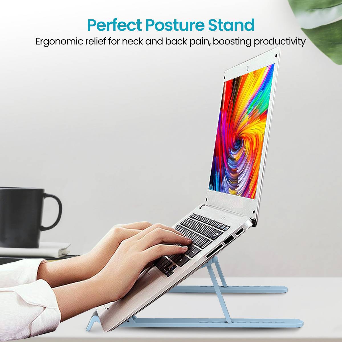 Portronics My Buddy K Lite Adjustable & Foldable Laptop Holder Riser for 15.6" Laptops POR-2140 Plastic Desk Stand Laptop Stand with Adjustable Height Compatible with Universal Laptops — photo 3