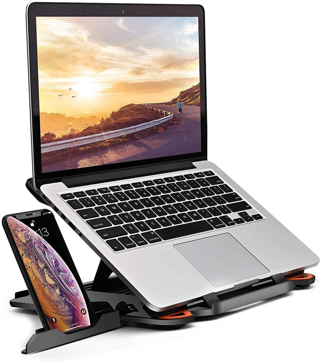 nextwave 4 IN 1 LAPTOP STAND + BOOK Stand + TAB STAND + MOBILE STAND Plastic Laptop Stand with Adjustable Height Compatible with Universal Laptops