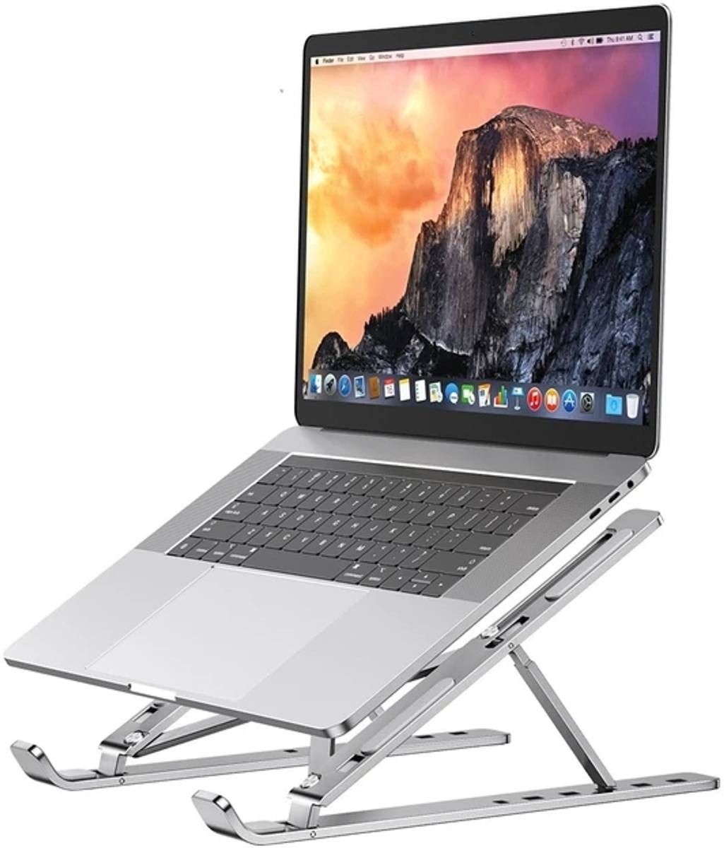 Laptop Stand Foldable stand for 14/16in Laptops & for MacBook, HP, Dell & Lenovo i-Desk Aluminium Height Adjustable / Portable Laptop Stand Aluminium Rotatable Laptop Stand with Adjustable Height Compatible with Universal Laptops