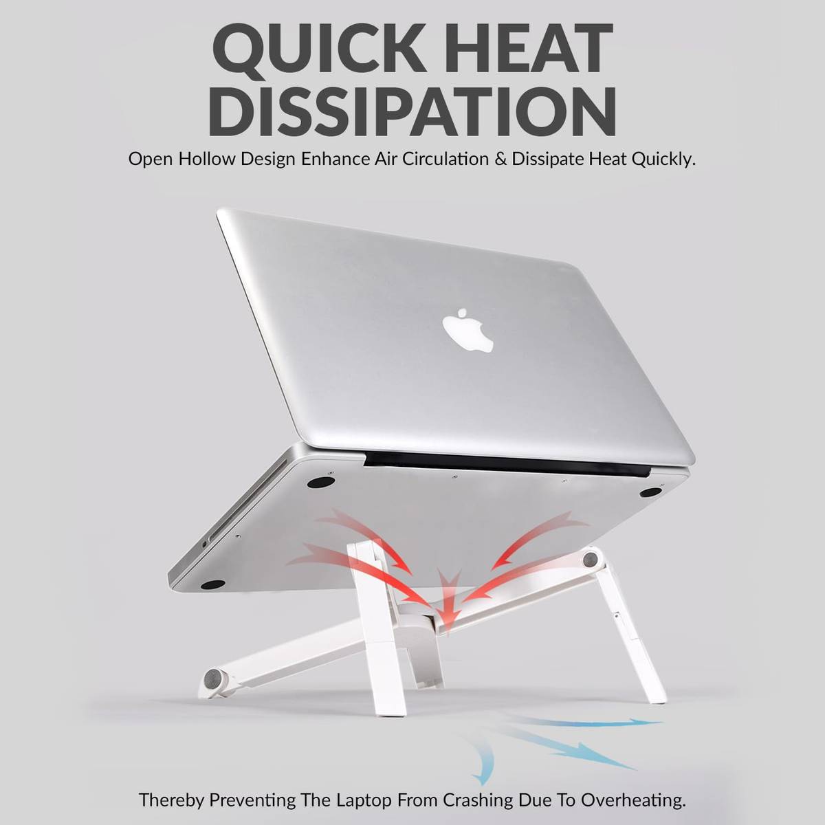 AirSound Foldable Laptop Stand – 2-Level Adjustable Height, Ventilated Plastic Rotatable Laptop Stand with Adjustable Height Compatible with Universal Laptops — photo 3