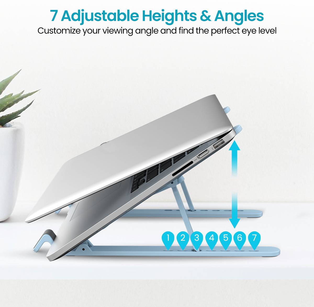 Portronics My Buddy K Lite Adjustable & Foldable Laptop Holder Riser for 15.6" Laptops POR-2140 Plastic Desk Stand Laptop Stand with Adjustable Height Compatible with Universal Laptops — photo 2