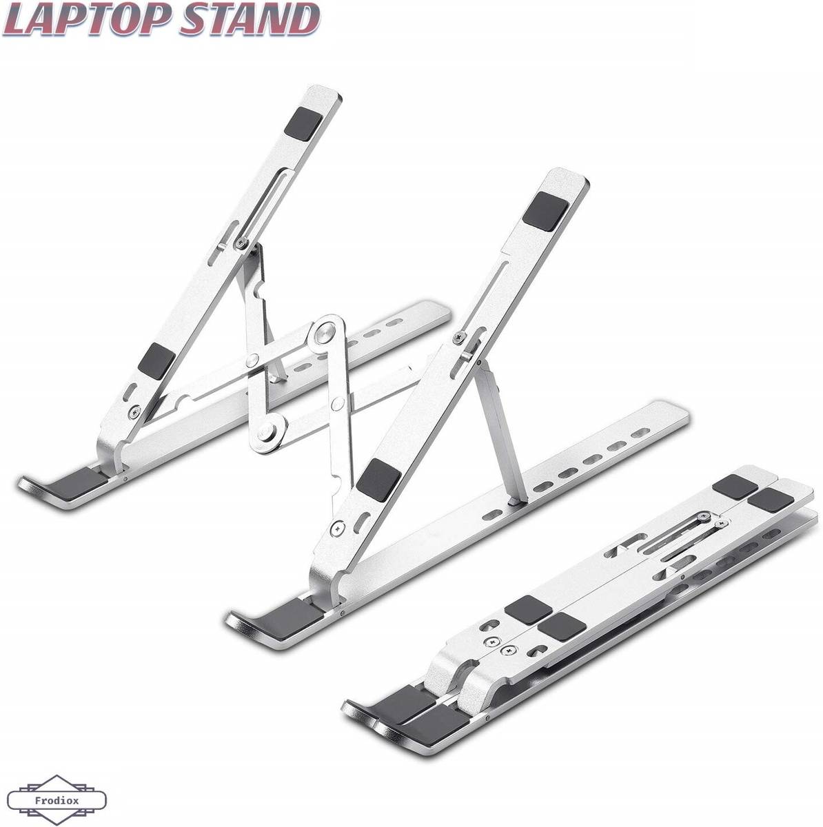 Frodiox FR18 Aluminum 6 Adjustable Foldable Portable Laptop Stand Desktop Tablet Stand FR18 Aluminium Laptop Stand with Adjustable Height Compatible with Universal Laptops