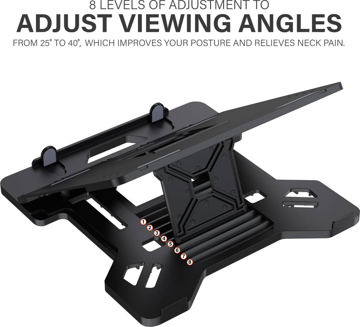 ELV DIRECT Adjustable Foldable Laptop Stand Laptop Tabletop Stand for Desk Foldable ABSLAPSTNDBLK11 Plastic Desk Stand Laptop Stand with Adjustable Height Compatible with Universal Laptops — photo 4