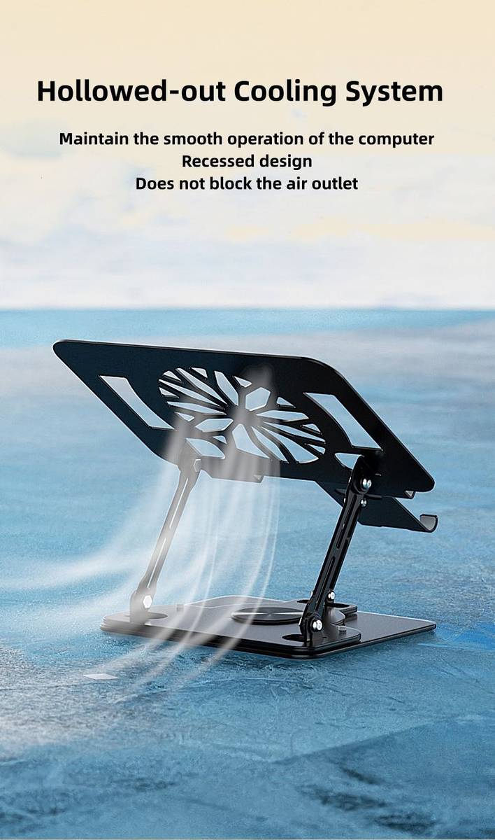 360° Rotating 2-in-1 laptop and Mobile Phone adjustable Folding Desktop stand Carbon Steel Rotatable Laptop Stand with Adjustable Height Compatible with Universal Laptops — photo 5