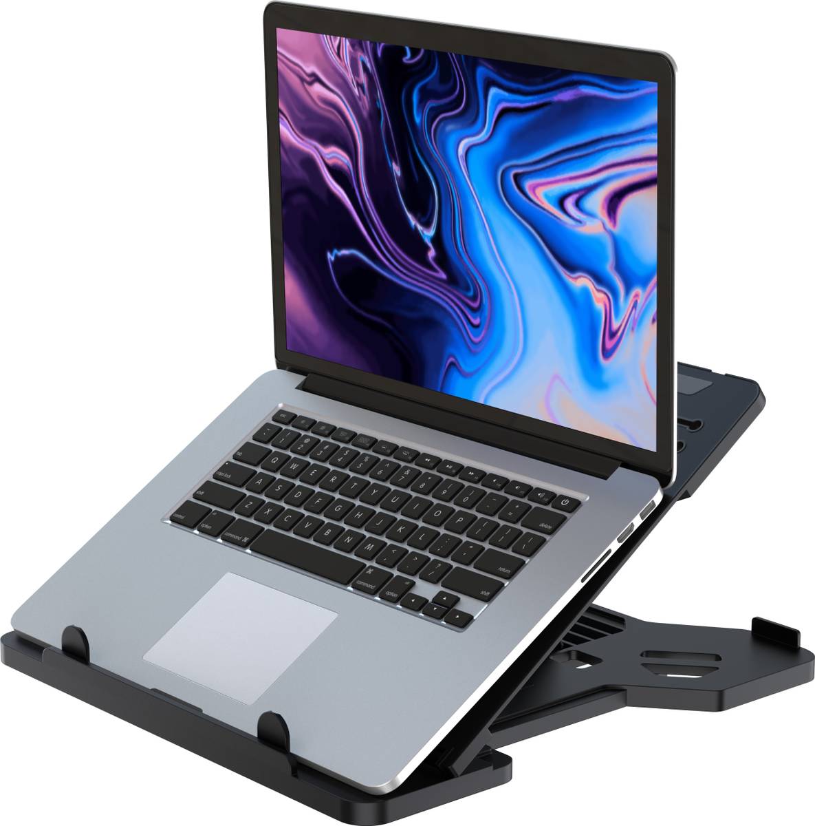ELV DIRECT Adjustable Foldable Laptop Stand Laptop Tabletop Stand for Desk Foldable ABSLAPSTNDBLK11 Plastic Desk Stand Laptop Stand with Adjustable Height Compatible with Universal Laptops — photo 2