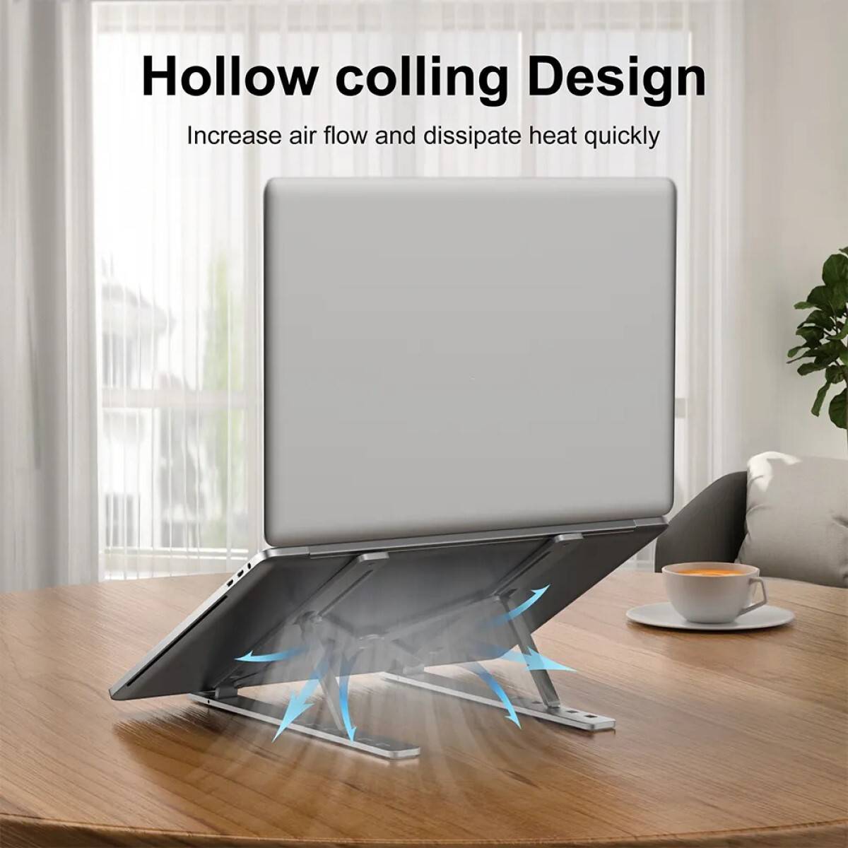 Frodiox FR18 Aluminum 6 Adjustable Foldable Portable Laptop Stand Desktop Tablet Stand FR18 Aluminium Laptop Stand with Adjustable Height Compatible with Universal Laptops — photo 3