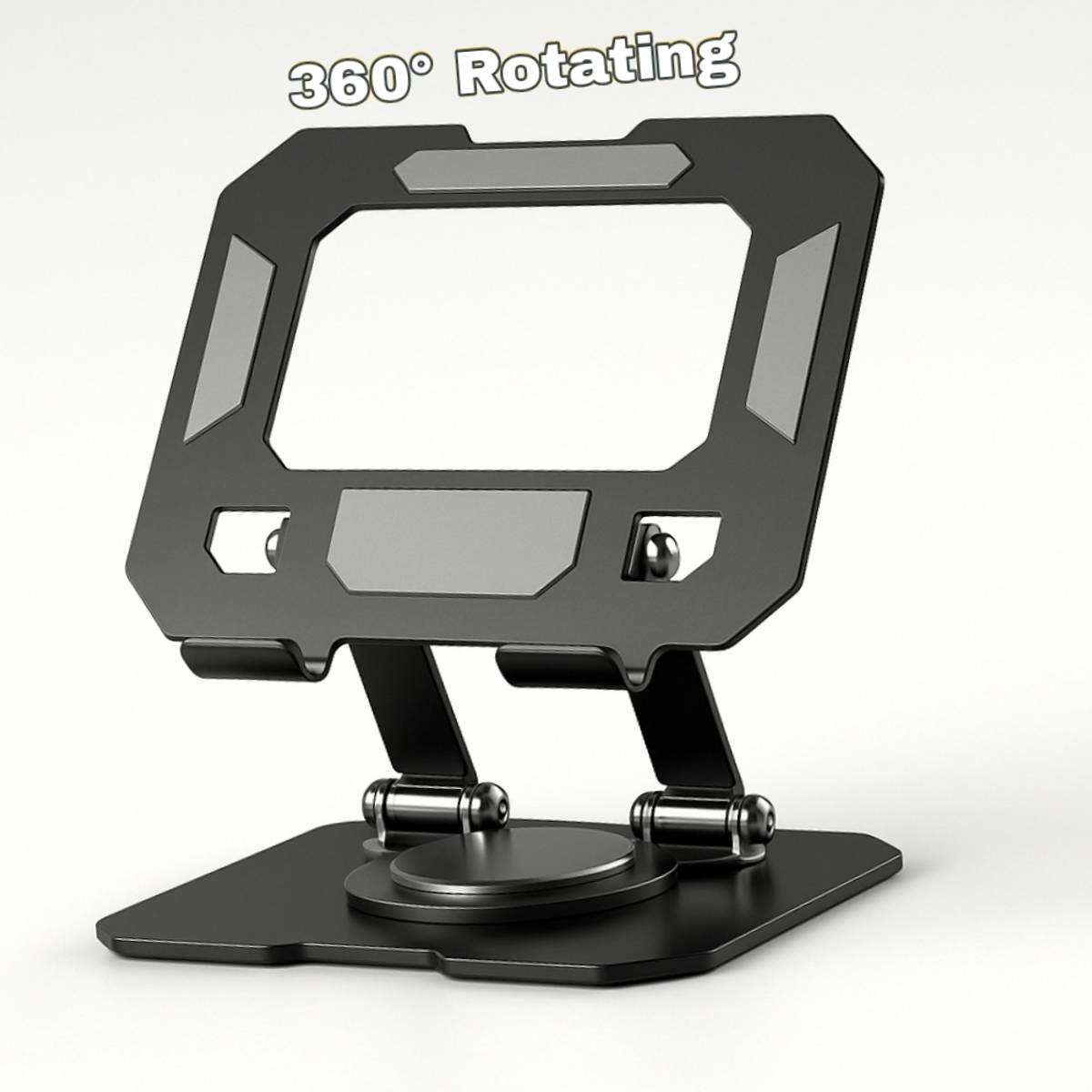 Adjustable Metal Tablet & Mobile Stand 360° Adjustable Metal Tablet & Mobile Stand Aluminium Rotatable Laptop Stand with Adjustable Height Compatible with Universal Laptops