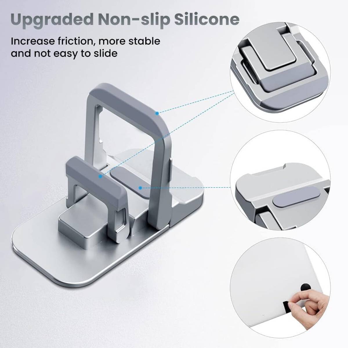 Aluminium Cooling Pad Mini Clip Compatible with MacBook Apple Laptop Aluminium Cooling Pad Mini Clip Compatible with MacBook Apple Laptop Aluminium Rotatable Laptop Stand with Adjustable Height Compatible with Universal Laptops — photo 4