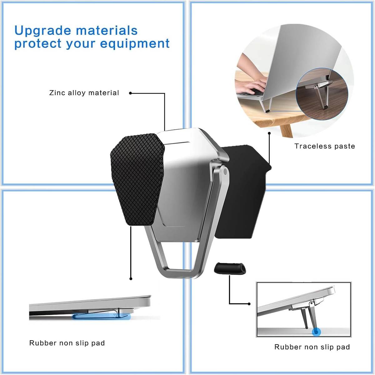 Portable Invisible Laptop Riser Stand|Mini Aluminum Cooling Pad,LaptopDesk Stand Iron Rotatable Laptop Stand with Adjustable Height Compatible with Universal Laptops — photo 5