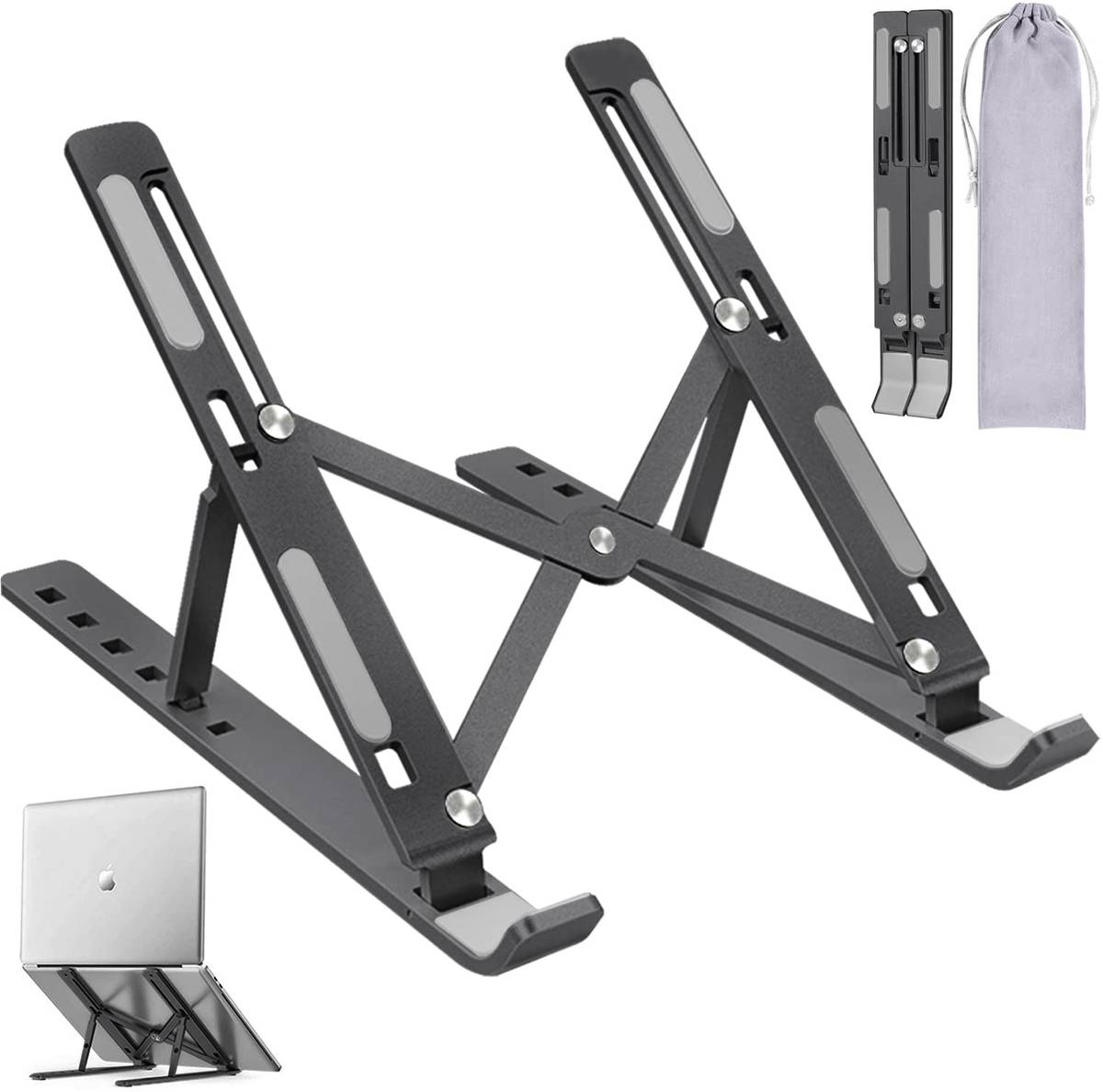 Flipkart SmartBuy Laptop Stand 7 Angles Adjustable Aluminum Portable Aluminium Desk Stand Laptop Stand with Adjustable Height Compatible with Universal Laptops