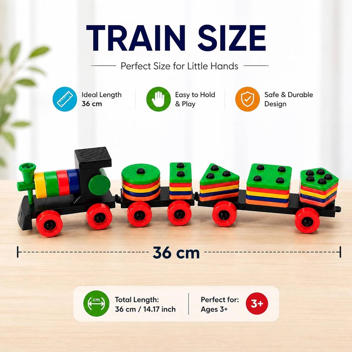 Sotnof Geometric color & Shape Sorting Train Toy for Kids Educational Learning set — photo 2