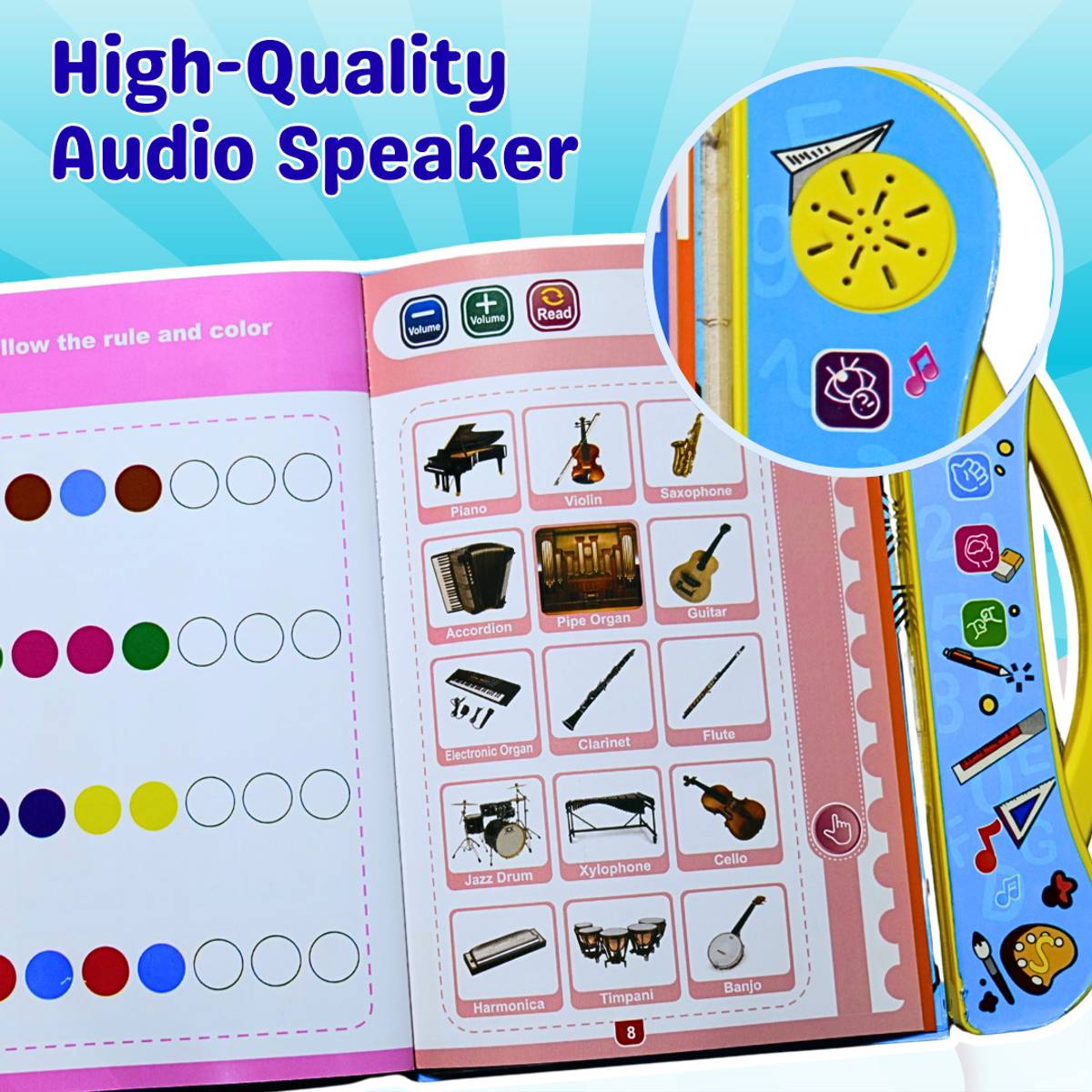 WISHLUCK Entertaining E-Book for Kids – Interactive Digital Musical Book with ABC, Rhymes — photo 4