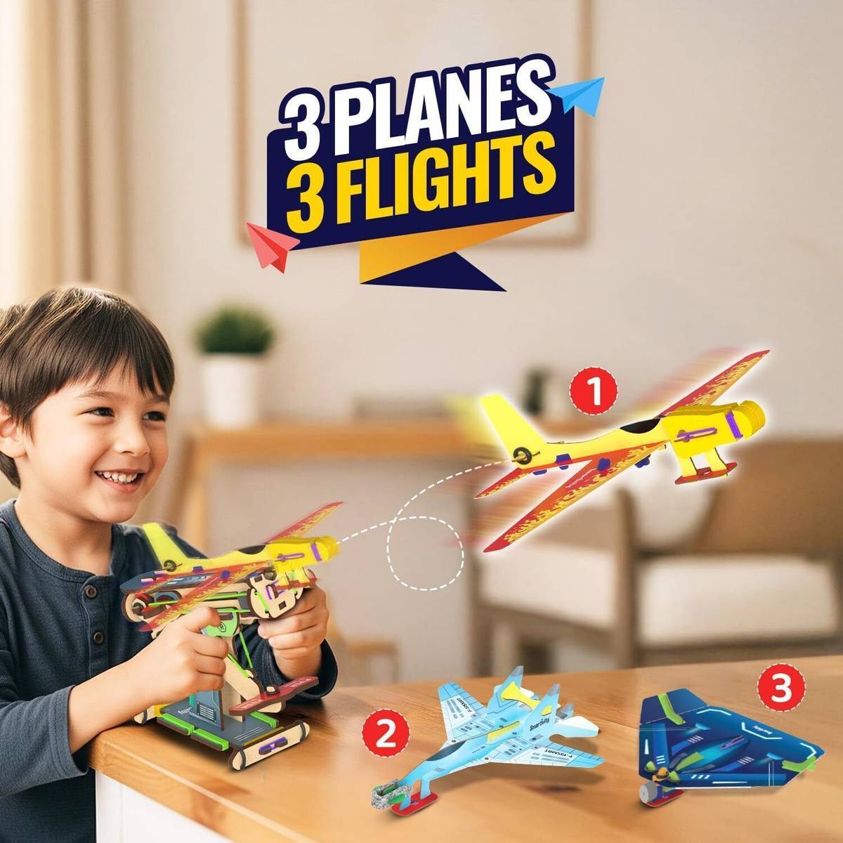 3-in-1 DIY Airplane Launcher Kit for Kids Ages 6-12 Years old Boys & Girls — photo 2