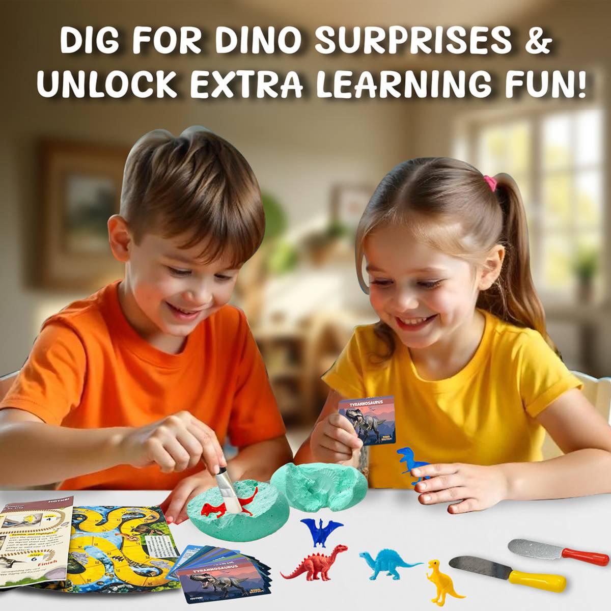 HOTKEI Dinosaur Fossil Egg Excavation Kit Toys Set for Kids Boys Girls 8-12 Digging Kit — photo 3