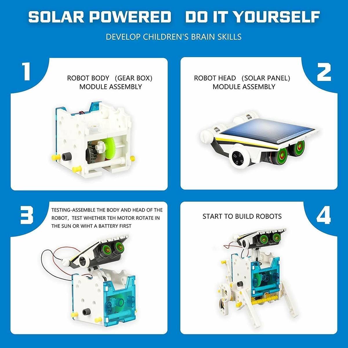 Galactic 13-in-1 Solar Power Robots Creation Toy, Educational Experiment DIY Robotics Kit, Science Toy Solar Powered Building Robotic Set Age 8-16 for Boys Girls Kids Teens to Build (Solar Robot) — photo 5