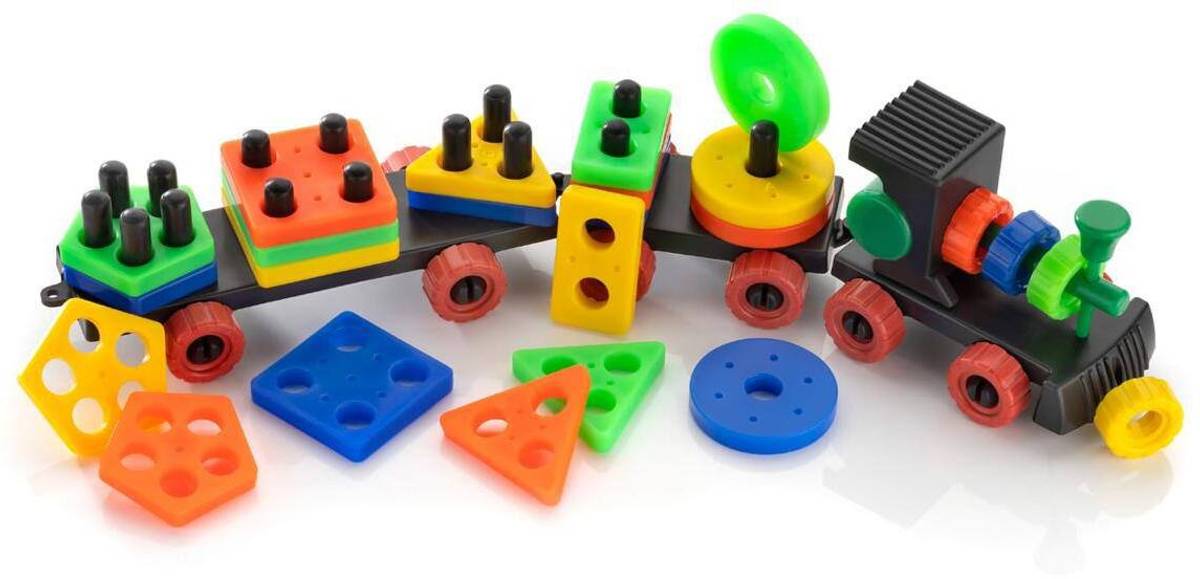TOOBIL Train Toddler Toys, Shape Sorter and Stacking Wooden Toys, Puzzle Toys — photo 2