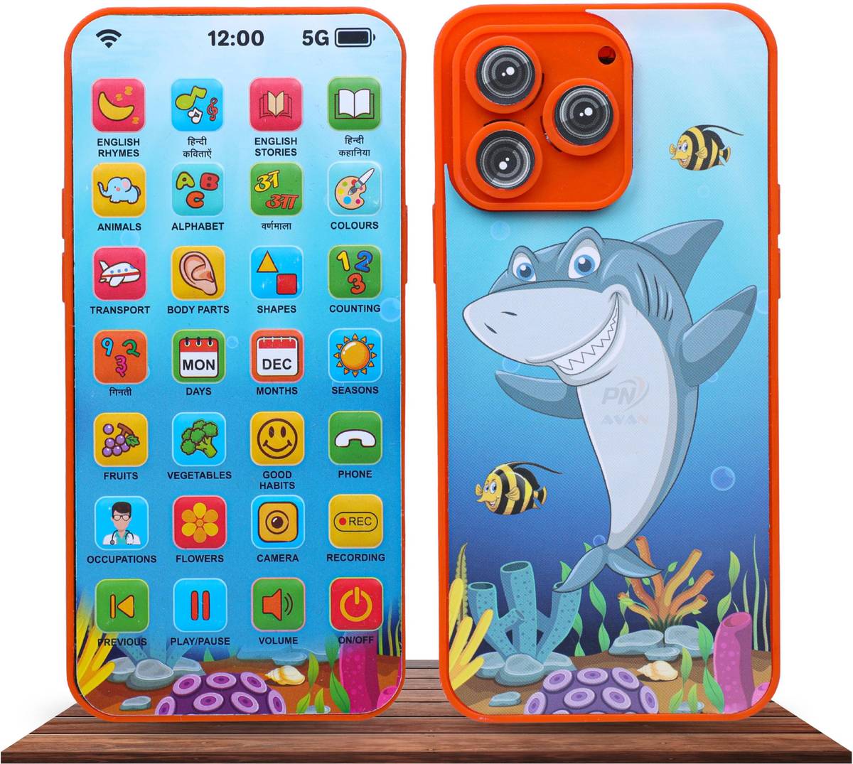 PN AVAN 28 Modes Multi Language EduPhone |Type-C Rechargeable| Educational Toy For Kids