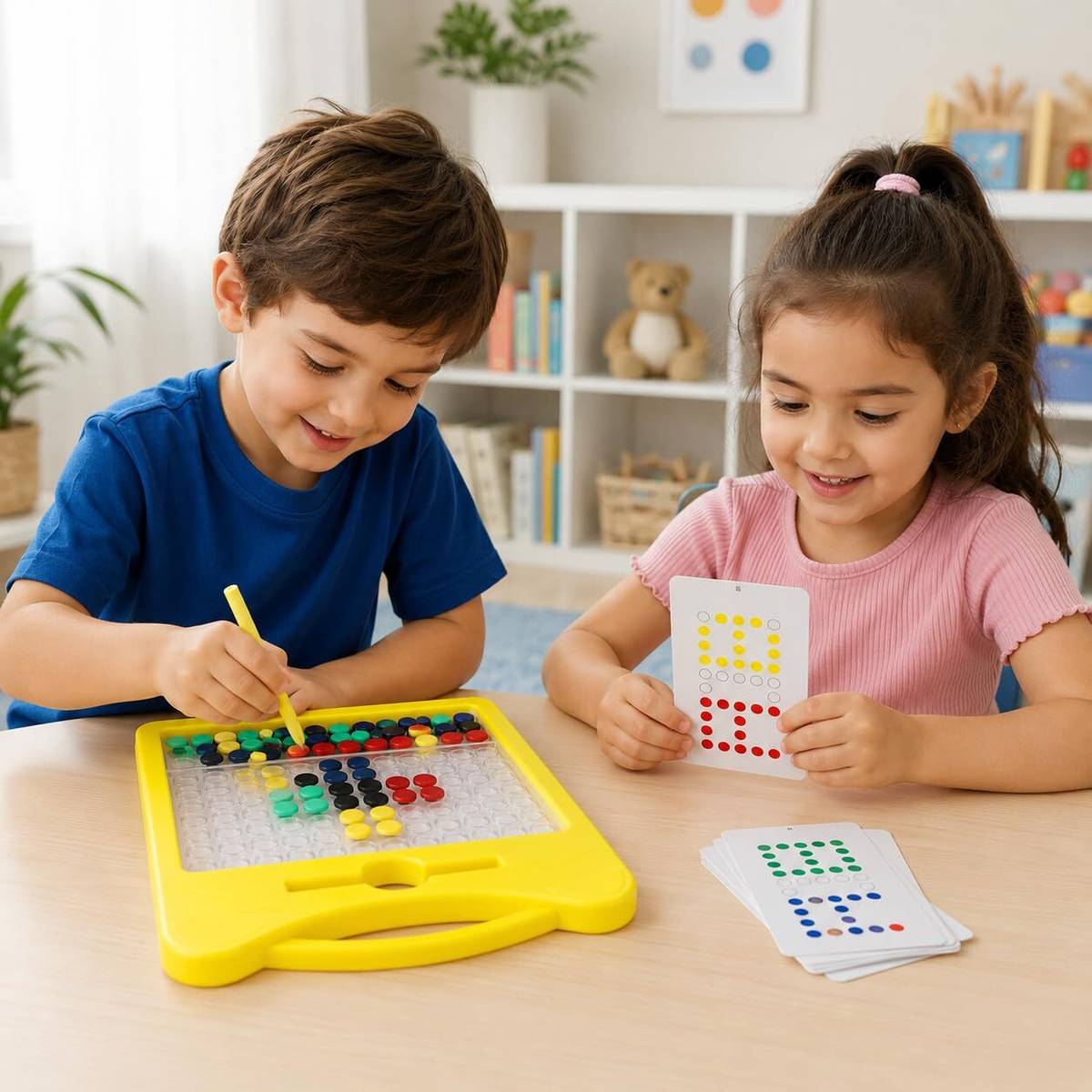 Doodle Magnetic Dots Drawing Board with Magnetic Pen 12 Double Sided Cards 14 — photo 5