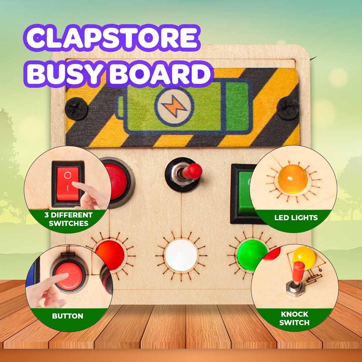 Clapstore Toys Portable Busy Board V4 for 1-6 Year Old Toddlers, Kids LED Light Toy (Pack Of 2) — photo 4