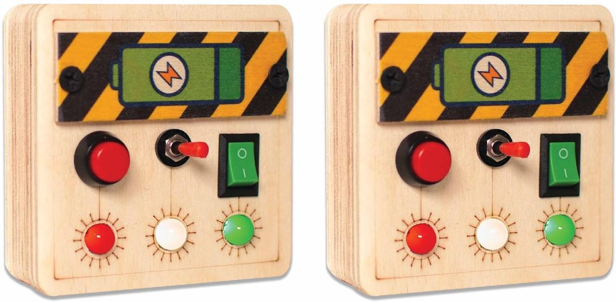 Clapstore Toys Portable Busy Board V4 for 1-6 Year Old Toddlers, Kids LED Light Toy (Pack Of 2)