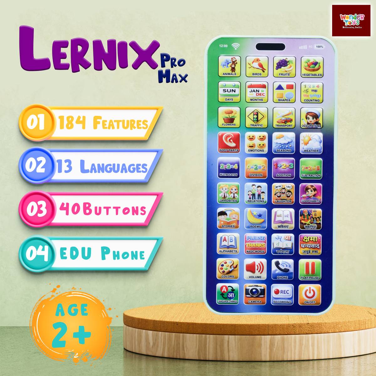 Wonder LERNIX Pro Max Educational Phone - 184 Features 40 Buttons 13 Languages — photo 2