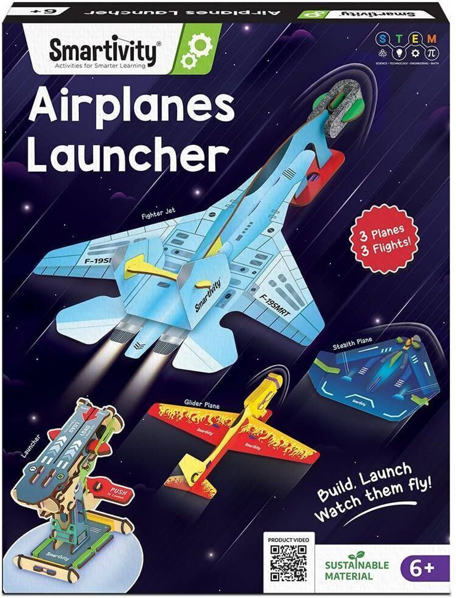 3-in-1 DIY Airplane Launcher Kit for Kids Ages 6-12 Years old Boys & Girls