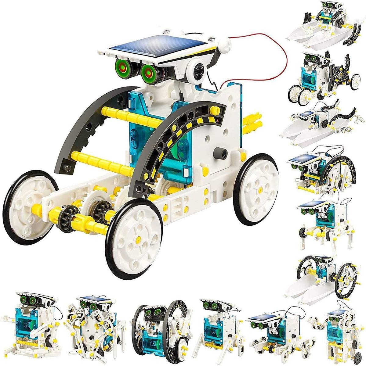 Galactic 13-in-1 Solar Power Robots Creation Toy, Educational Experiment DIY Robotics Kit, Science Toy Solar Powered Building Robotic Set Age 8-16 for Boys Girls Kids Teens to Build (Solar Robot)