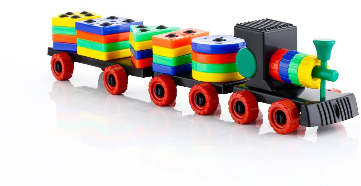 TOOBIL Train Toddler Toys, Shape Sorter and Stacking Wooden Toys, Puzzle Toys