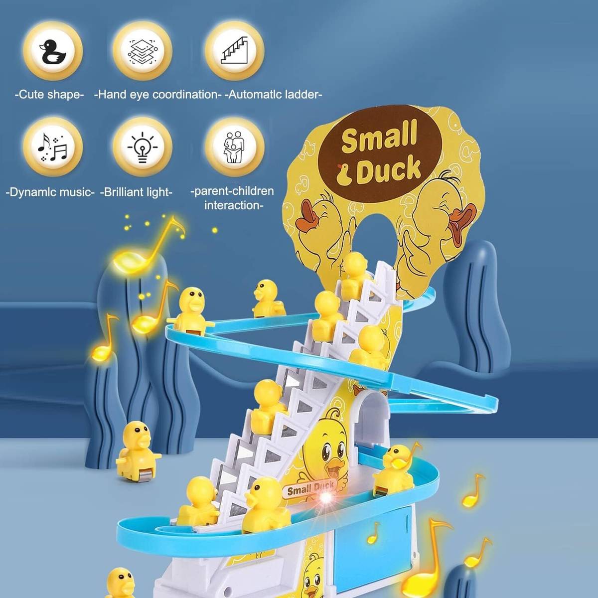 ZUNBELLA Little Lovely Duck Slide Escalator Toy with Lights and Music — photo 5